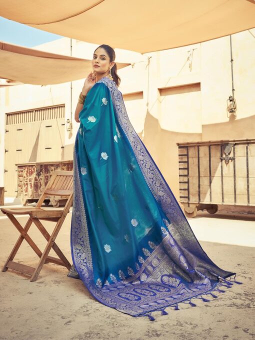 SWORNOF Women's Kanjivaram Soft Silk Banarasi Sarees With Unstiched Blouse Piece - Kancheepuram VRK SIL - Image 5