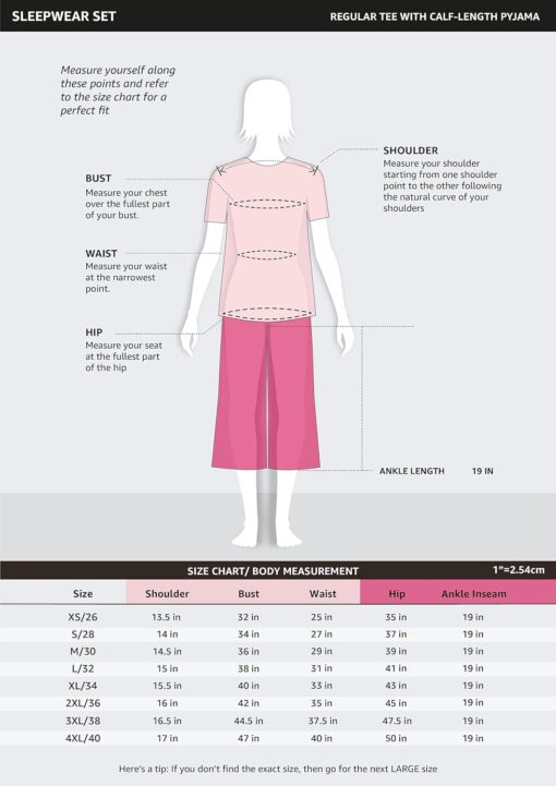 Amazon Brand - Symbol Women Cotton T-Shirt and Culotte Night Suit (Night Wear | Lounge Wear Set) - Sexy Night Dress For Men - Image 6
