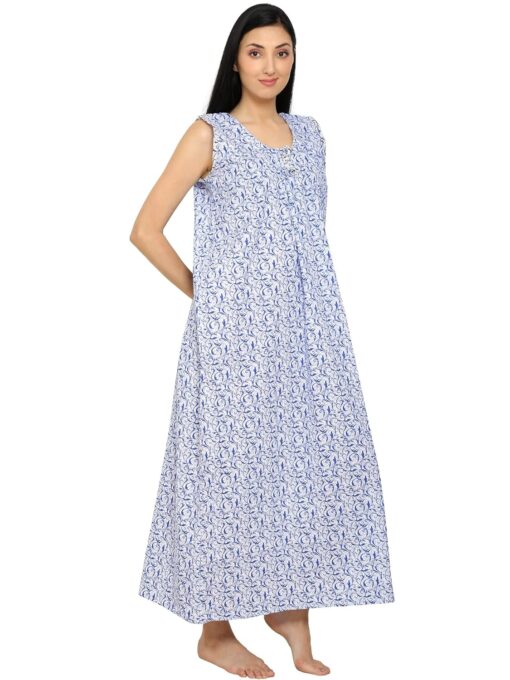 TAAUSHA Women's Printed Latest Western Ladies Maxi Night Gown Nighty for Women Cotton Sleep Wear Night Dress_Free Size_Full Ankle Length - Plus Size Sexy Night Dress For Women - Image 9