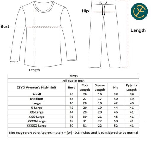 ZEYO Women's Cotton Dot Printed Night Suit Set Of Top & Pajama Set 5281 - Sexy Night Gown - Image 6