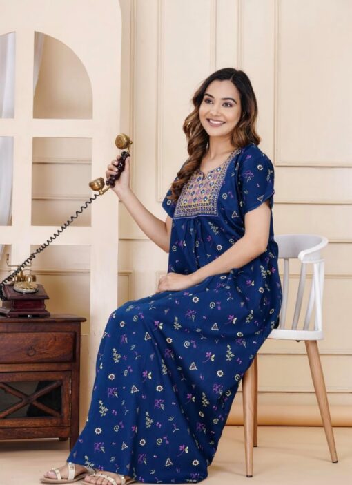 Women's Pure Cotton Regular Nighty Rajasthani Nighty Rajasthani Gown Jaipuri Nighty Jaipuri Gown Maxi Gown - Mini Sexy Dress For Women - Image 6