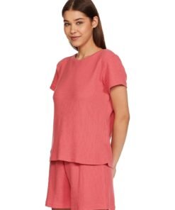 Amazon Brand - Symbol Women's Cotton Blend Waffle Regular Fit T-Shirt and Shorts Night Suit (Night Wear | Co-ord Set | Lounge Wear Set) - Sexy Night Wear For Women - Image 3