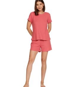 Amazon Brand - Symbol Women's Cotton Blend Waffle Regular Fit T-Shirt and Shorts Night Suit (Night Wear | Co-ord Set | Lounge Wear Set) - Sexy Night Wear For Women - Image 6