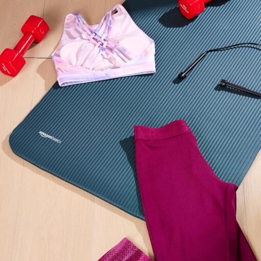 Amazon Basics 13mm Extra Thick NBR Yoga and Exercise Mat with Carrying Strap, Steel - Thick Yoga Mats - Image 8