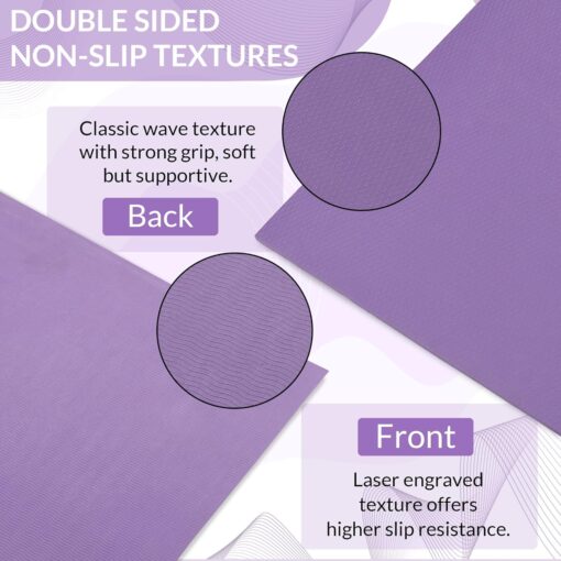 Fitness Mantra® 6mm Yoga Mat with Carrying Strap for Yoga, Exercise Mat for Men & Women|1 Piece| (Purple) - Wiselife Yoga Mats - Image 3