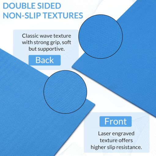 Fitness Mantra® 4mm Anti-Slip Yoga Mat for Yoga Exercise |Qnty.-1 Pcs.| With Carrying Strap| (Blue, 4mm) - Best Yoga Mats Online - Image 5