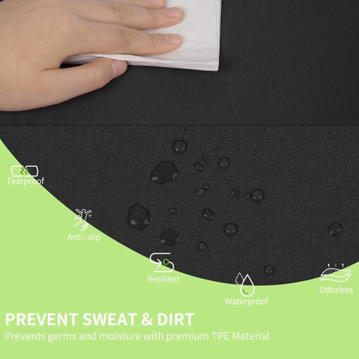 Bodylastics Yoga Mat for Men and Women with Carry Bag TPE 6ft x 2ft x 6mm Large Size Anti Slip & Anti Tear Workout Mat - Thick Yoga Mats - Image 9