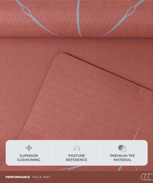 TEGO CORE Yoga Mat with GuideAlign - Extra Large, Extra 8mm thick, Comes with Yoga Mat Holder Bag 72x26 Inch-Exercise, Anti Slip, Grippy for men,women,kids… (26 x 72 Inches, Brick Grey) - Yoga Mats Online - Image 3