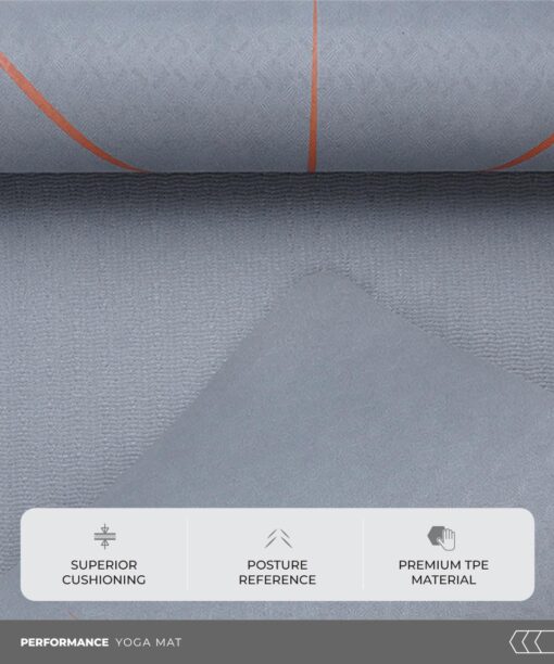 TEGO CORE Yoga Mat with GuideAlign - Extra Large, Extra 6mm thick, 72x26 Inch-Exercise, Anti Slip, Grippy for men,women (26 x 72 Inches - 6mm - Without Bag, Grey Brick) - Best Yoga Mats in India - Image 3