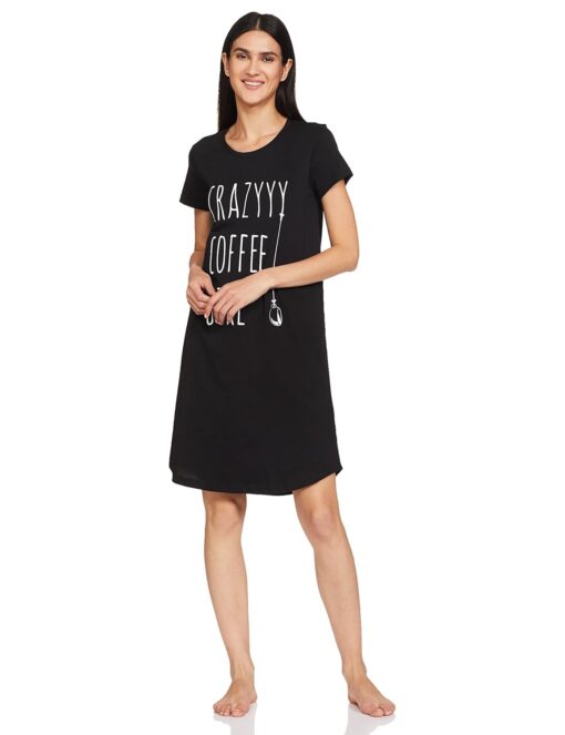Amazon Brand - Symbol Women's Nightdress Relaxed Cotton Knee Length Regular Fit Nighty - Winter Sexy Night Suits For Women - Image 8