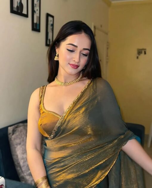 Sidhidata Women's Soft Zimmy Choo Fandy Silk Saree With Hand Work Lace Boarder & Comes With Unstitched Blouse Piece (Chhaava) - Kancheepuram Vrk Sil Open Now - Image 3