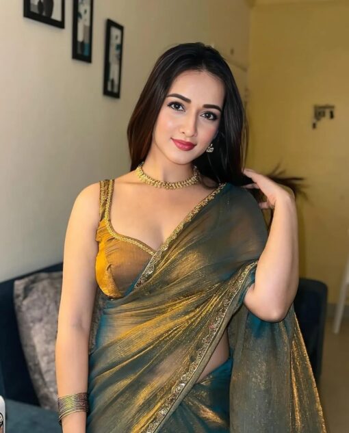 Sidhidata Women's Soft Zimmy Choo Fandy Silk Saree With Hand Work Lace Boarder & Comes With Unstitched Blouse Piece (Chhaava) - Kancheepuram Vrk Sil Open Now - Image 5