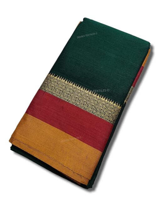 DEVIKA TEXTILES AVANI Border Narayanpeth Pure Handloom Cotton Sarees with Running Blouse Piece For Womens - Kancheepuram Vrk Silks Ameerpet - Image 3