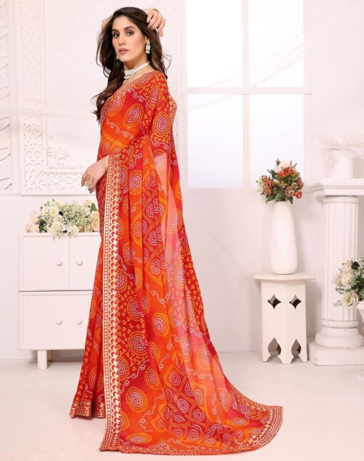 Yashika Women's Woven Latest Georgette Saree with Lace and Blouse Material - Kancheepuram Vrk Silks Hyderabad - Image 3