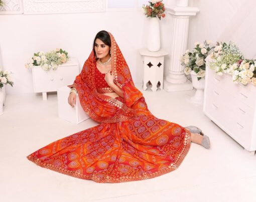 Yashika Women's Woven Latest Georgette Saree with Lace and Blouse Material - Kancheepuram Vrk Silks Hyderabad - Image 6