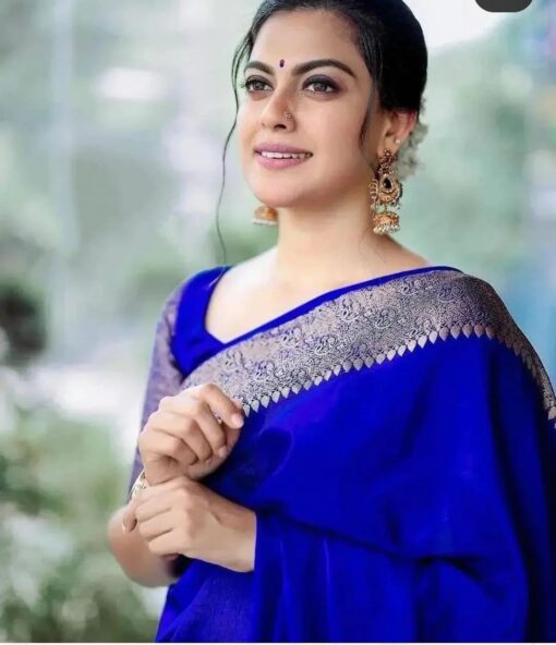 C J Enterprise Women's Soft Pure Kanjivaram Silk Saree For Wedding Banarasi Cotton Sari With Blouse Piece (Yatri-51) - Kancheepuram VRK SIL - Image 2