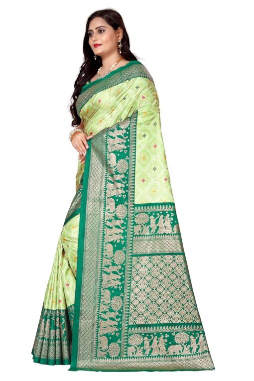 SHANTVAN GALLERY Womens Dola Silk Printed Saree With Unstitched Blouse Piece - Kancheepuram VRK SIL - Image 2