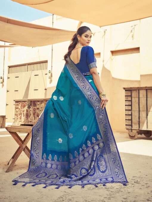 SWORNOF Women's Kanjivaram Soft Silk Banarasi Sarees With Unstiched Blouse Piece - Kancheepuram VRK SIL - Image 2