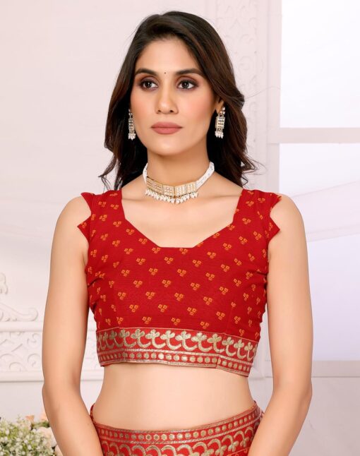 Yashika Women's Woven Latest Georgette Saree with Lace and Blouse Material - Kancheepuram Vrk Silks Hyderabad - Image 2