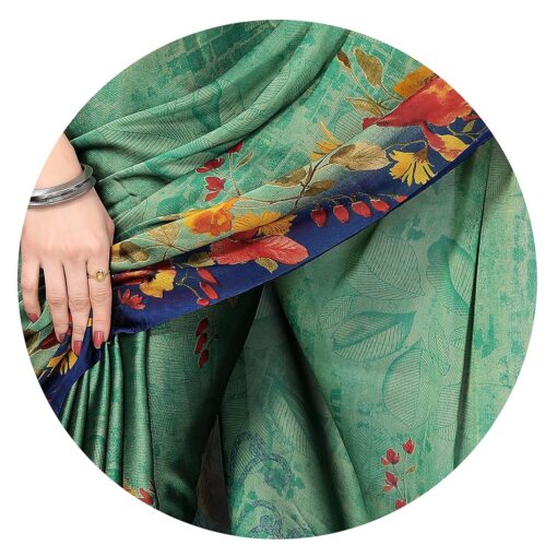 MIRCHI FASHION Women's Stylish Chiffon Botanical Printed Saree with Blouse Piece - Kancheepuram Vrk Silks Hyderabad - Image 7