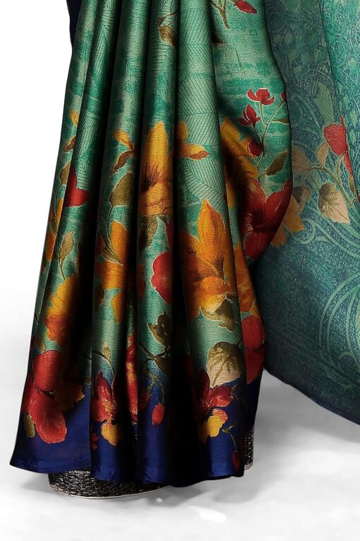 MIRCHI FASHION Women's Stylish Chiffon Botanical Printed Saree with Blouse Piece - Kancheepuram Vrk Silks Hyderabad - Image 8