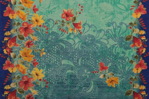 MIRCHI FASHION Women's Stylish Chiffon Botanical Printed Saree with Blouse Piece - Kancheepuram Vrk Silks Hyderabad - Image 9