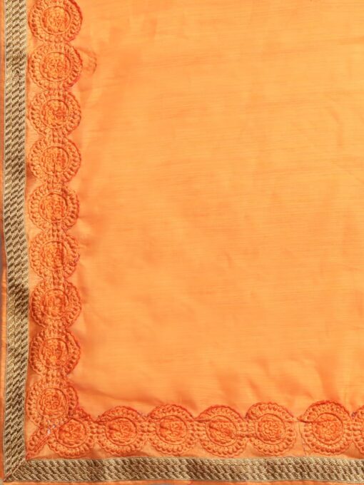 SemizoxisPure Fancy Georgette Embroidery Saree Rich Pallu Design Lace Zari Work Trendy Special Occassion Wear With Unstitched Blouse Piece - Kancheepuram Vrk Silks - Image 5