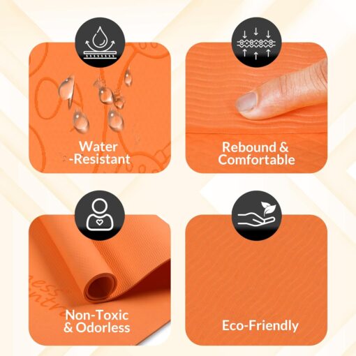 Fitness Mantra® Pro Kids Panda Design Yoga Mat with Carrying Strap for Children Workout [2 * 4 feet Size, Orange Color, Panda Pod] - Custom Yoga Mats - Image 2