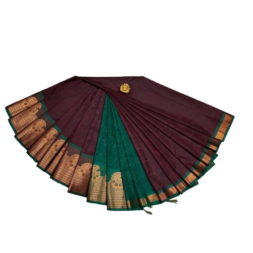 SWANITH Women's Kanjivaram Premium Pure Soft Silk Saree with unstitched Blouse | South Indian Silk Sarees | Bridal Sarees Collection for Wedding. - Kancheepuram Vrk Sil Open Now - Image 2