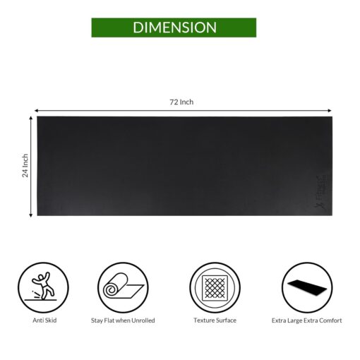 Fitness Mantra® 6mm Anti Skid Yoga Mat for Men & Women| Qnty.-1 Pcs.| (Black, 6mm) - Wiselife Yoga Mats - Image 4