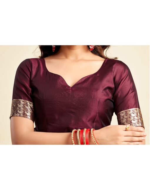 SIRIL Women's Banarasi Soft Silk Saree Pure Silk with Unstitched Blouse Piece - Kancheepuram Vrk Silks Hyderabad - Image 7