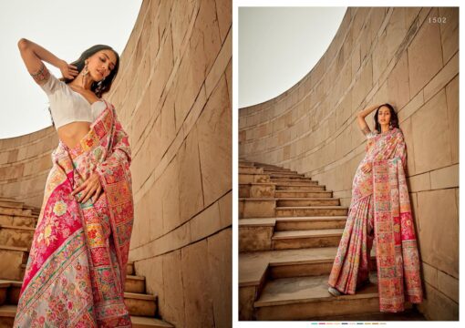 MADHUHANSH Kashmiri Cotton Patola Saree for Women | Cotton Saree | Sarees with Unstitched Blouse | Saree with Blouse Piece | Soft and Skin Friendly - Kancheepuram Vrk Sil Open Now - Image 3