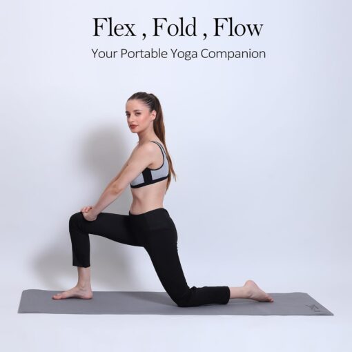 Fitness Mantra® 4mm Anti-Slip Yoga Mat for Yoga Exercise |Qnty.-1 Pcs.| With Carrying Strap| Grey| - Wiselife Yoga Mats - Image 7