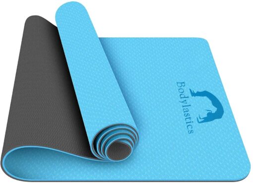 Bodylastics Yoga Mat for Men and Women with Carry Bag TPE 6ft x 2ft x 6mm Large Size Anti Slip & Anti Tear Workout Mat - Yoga Mats Online - Image 2