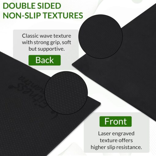 Fitness Mantra® 6mm Anti Skid Yoga Mat for Men & Women| Qnty.-1 Pcs.| (Black, 6mm) - Wiselife Yoga Mats - Image 2
