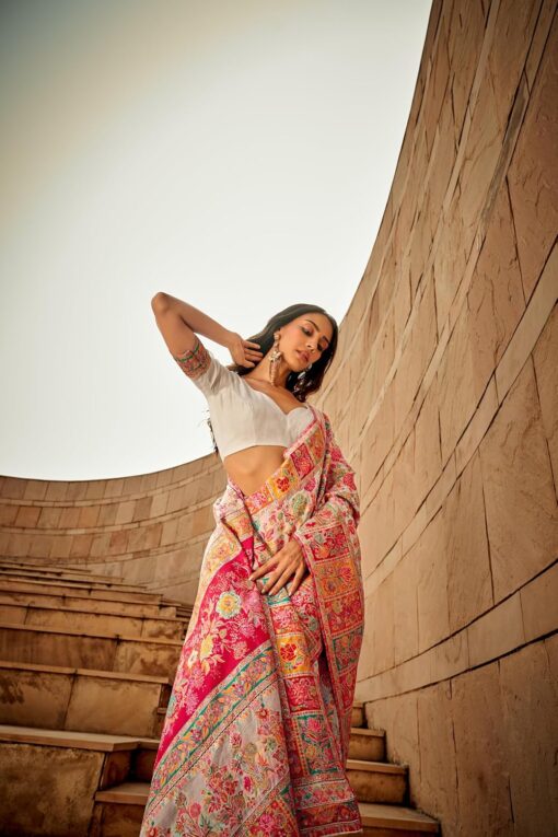 MADHUHANSH Kashmiri Cotton Patola Saree for Women | Cotton Saree | Sarees with Unstitched Blouse | Saree with Blouse Piece | Soft and Skin Friendly - Kancheepuram Vrk Sil Open Now - Image 2