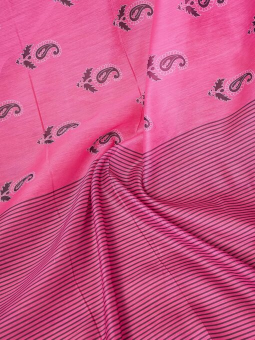 Satrani Women's Chanderi Cotton Printed Ready To Wear One Minute Pre Pleated Readymade Saree with Unstitched Blouse Piece - Kancheepuram Vrk Silks Karimnagar Photos - Image 5