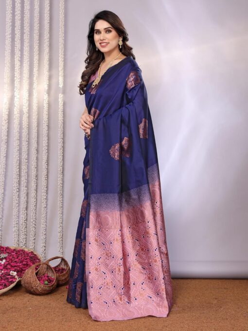 RAJESHWAR FASHION WITH RF Women's Kanjivaram Art Silk Saree Soft Banarasi Style Sari With Blouse Piece For Wedding - Kancheepuram Vrk Silks Karimnagar Photos - Image 4