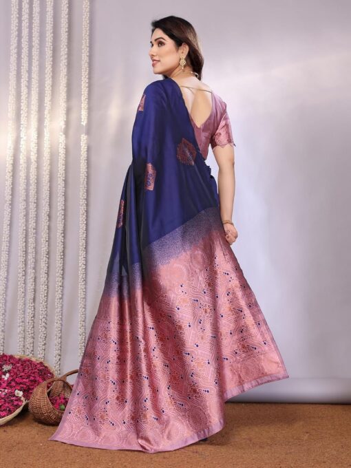 RAJESHWAR FASHION WITH RF Women's Kanjivaram Art Silk Saree Soft Banarasi Style Sari With Blouse Piece For Wedding - Kancheepuram Vrk Silks Karimnagar Photos - Image 5