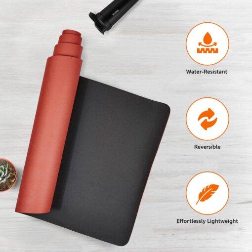 AmazonBasics Dual Colour Yoga Mat | 6 MM Thick Mat | Carry Strap | Grippy Surface | Anti Slip Exercise Mat - Custom Yoga Mats - Image 4