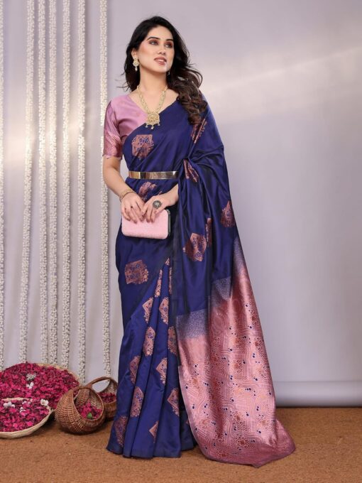 RAJESHWAR FASHION WITH RF Women's Kanjivaram Art Silk Saree Soft Banarasi Style Sari With Blouse Piece For Wedding - Kancheepuram Vrk Silks Karimnagar Photos - Image 2