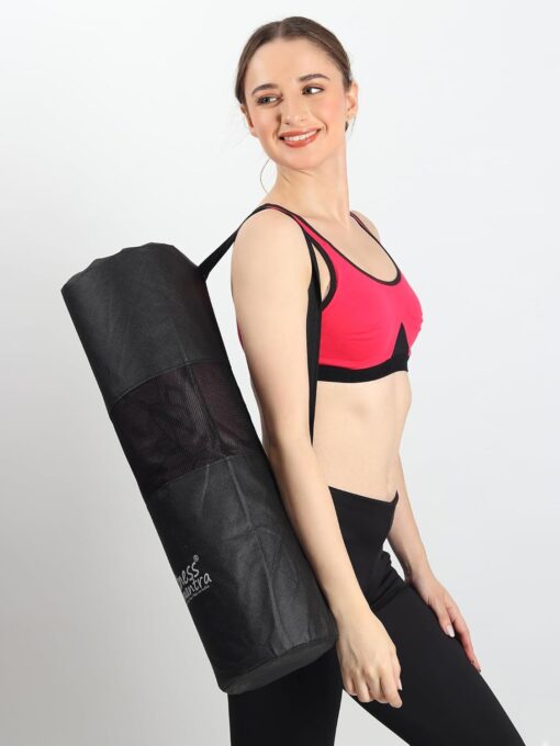 Fitness Mantra® TPE 6mm Body Alignment Lines Yoga Mat with Cover Bag for Gym Workout and Yoga Exercise for Men & Women Fitness| 1 Piece| 6mm| 24"x72"| Alignment Lines | Wine Color| - Best Yoga Mats in India - Image 8