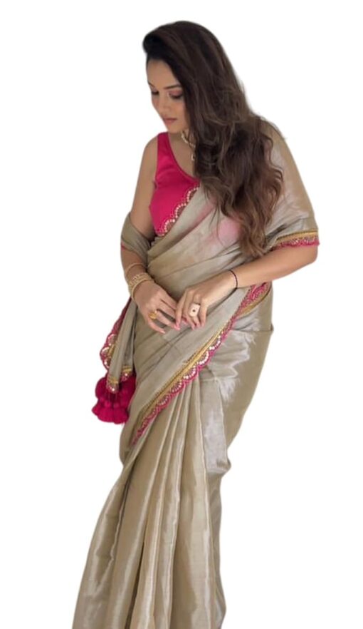 HMP Fashion Women's Two-Tone Soft Erode Silk Saree with Lace Border, Banglori Blouse Piece - Kancheepuram Vrk Sil Open Now - Image 3