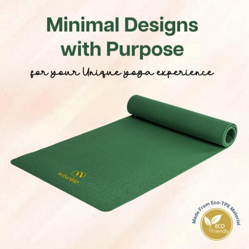 WiseLife Classic TPE 6 MM Yoga Mat with Yoga Strap for Men & Women | Extra Thick, Long & Wide Non-Slip, Anti-Tear Exercise Mat for Home, Gym, Workout, Fitness, Yoga & Pilates (Green) - Online Yoga Mats - Image 8