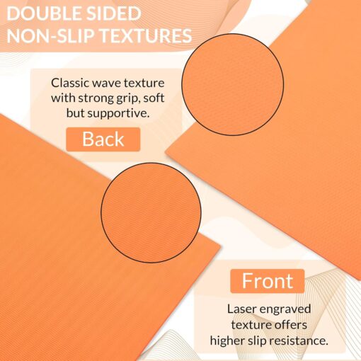 Fitness Mantra® 6mm Anti Skid Yoga Mat for Men & Women| Qnty.-1 Pcs.| (Orange, 6mm) - Yoga Mats - Image 2