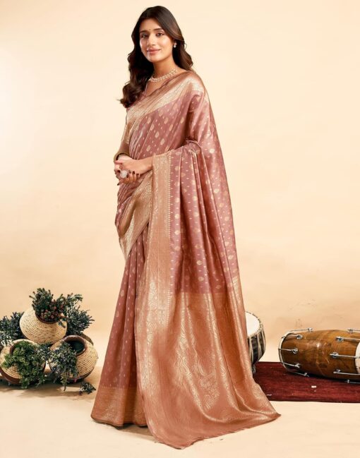 SIRIL Women's Pure Kanjivaram Silk Saree Soft Sarees Banarasi Style With Blouse Piece For Wedding - Kancheepuram Vrk Sil - Image 2