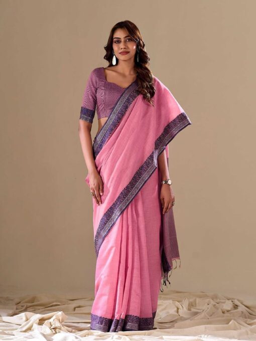 SWORNOF Women's Cotton silk saree for Patola festival Wedding silk with blouse piece - Kancheepuram Vrk Silks Ameerpet - Image 2