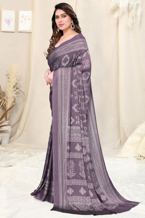 MIRCHI FASHION Women's Chiffon Block Printed Saree with Blouse Piece - Kancheepuram Vrk Silks Karimnagar Photos - Image 4