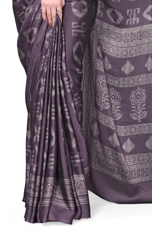 MIRCHI FASHION Women's Chiffon Block Printed Saree with Blouse Piece - Kancheepuram Vrk Silks Karimnagar Photos - Image 7