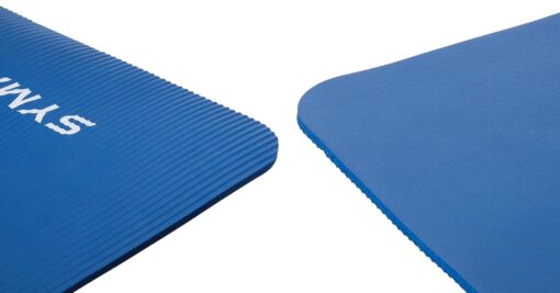 Amazon Brand - Symactive 8mm Extra Thick NBR Yoga Mat with Carrying Strap, Yoga Mat for Women & Men for Workout, Yoga and Fitness (Blue) - Cotton Yoga Mats - Image 3